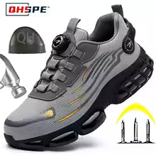 Men's safety shoes with swivel button
